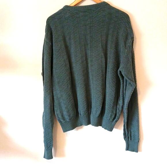 Vintage Jantzen Green Sweater Geometric Print - Picture 2 of 4